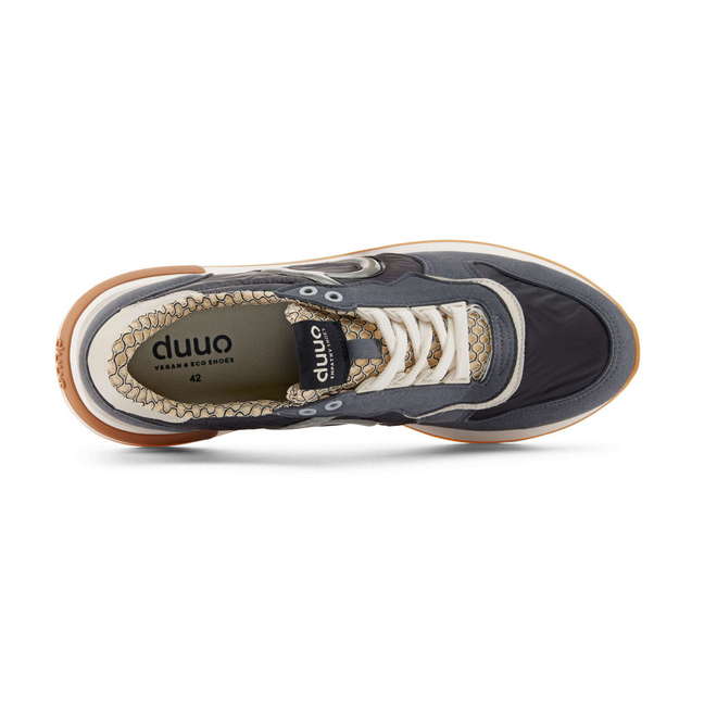 Duuo Zapatillas Negras Retro Con Cuña Mujer