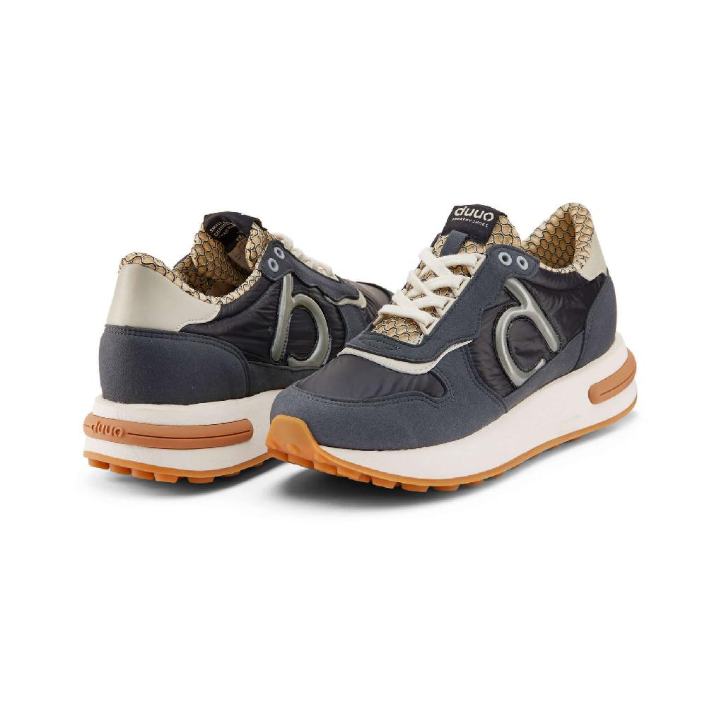 Duuo Zapatillas negras retro con cuña mujer