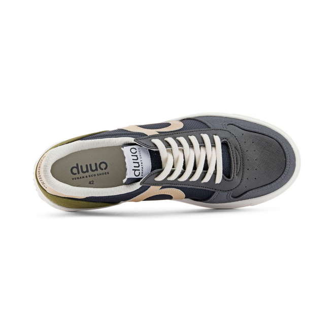 Duuo Zapatillas Azules Causal Con Detalles Beige Y Verde