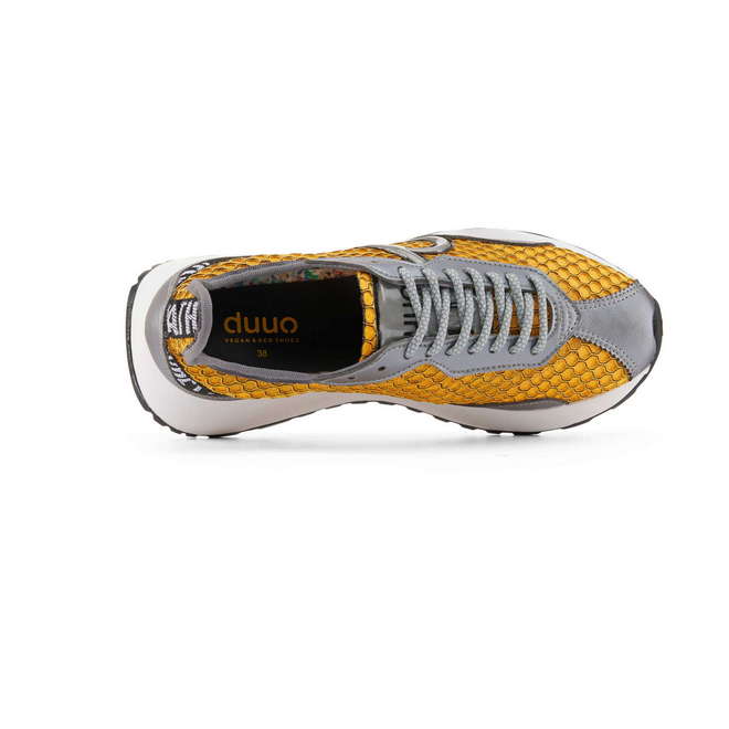 Duuo Zapatillas Casual Amarillas Con Detalles Plateados Mujer