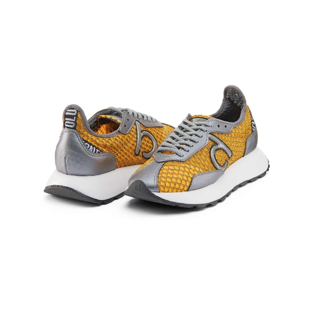 Duuo Zapatillas casual amarillas con detalles plateados mujer