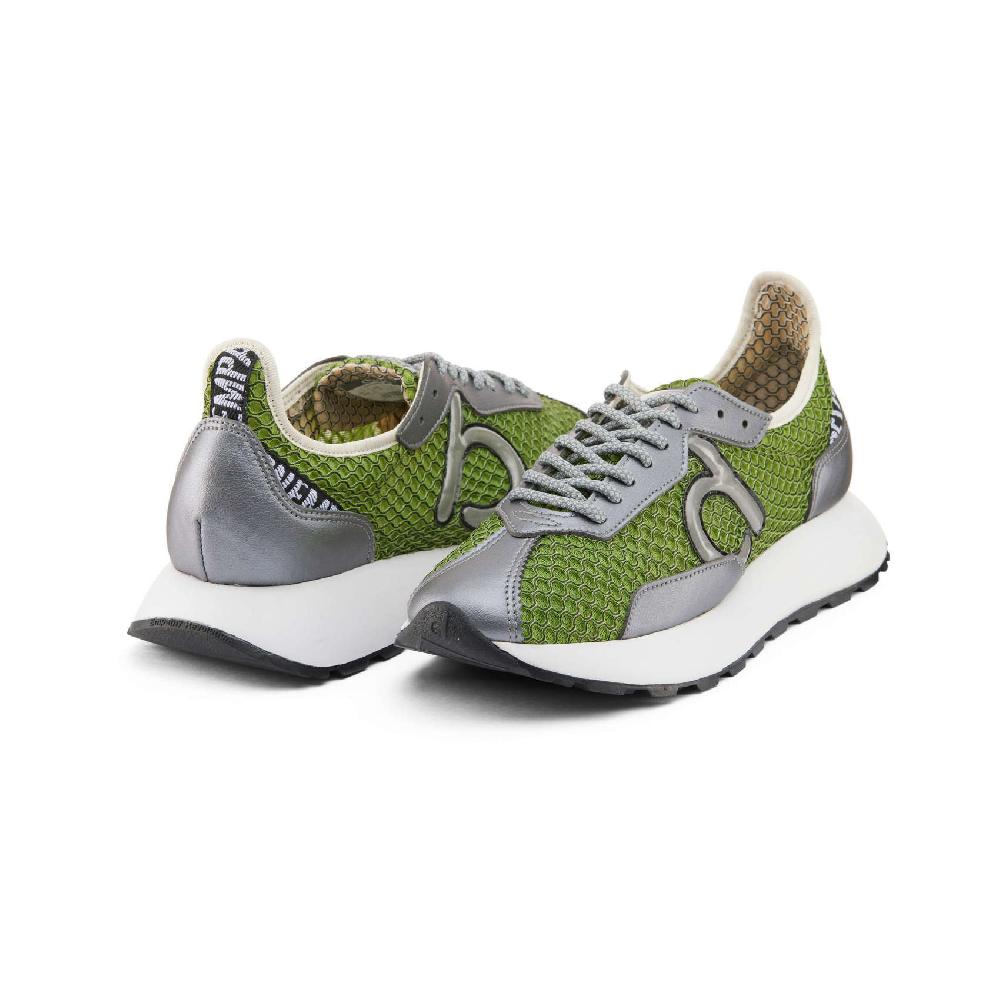 Duuo Zapatillas casual verdes con detalles plateados mujer