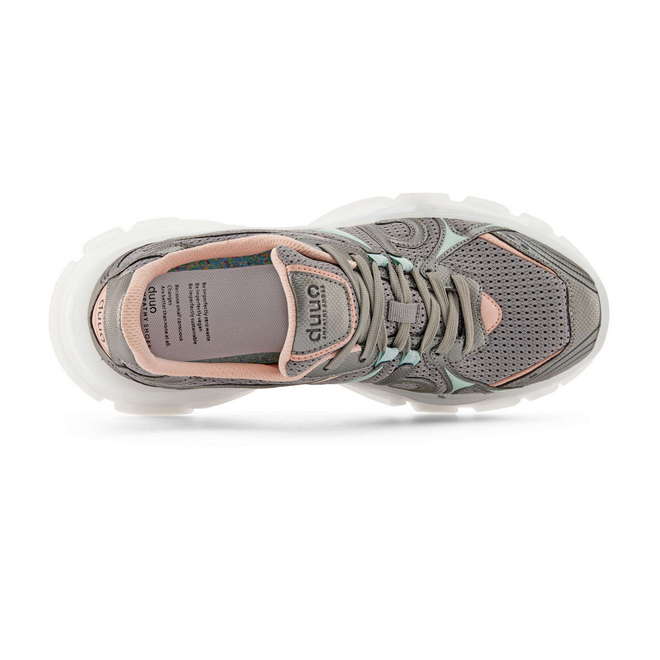 Duuo Zapatillas Deportivas Gris Oscuro Con Detalles Rosa Y Verde