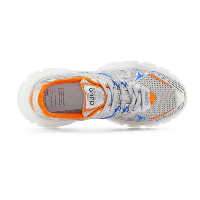 Duuo Zapatillas Deportivas Grises Con Detalles Azul Y Naranja