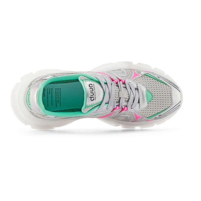 Duuo Zapatillas Deportivas Grises Con Detalles Rosa Y Verde