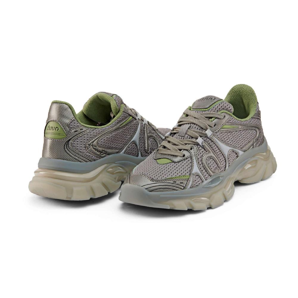 Duuo Zapatillas deportivas grises con detalles verdes