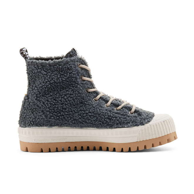 Duuo Zapatillas Grises Con Plataforma Y Borreguito Mujer