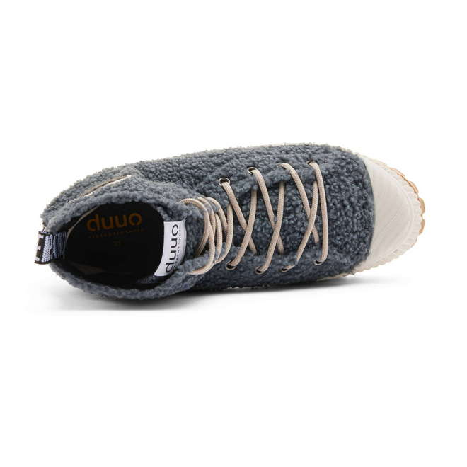 Duuo Zapatillas Grises Con Plataforma Y Borreguito Mujer