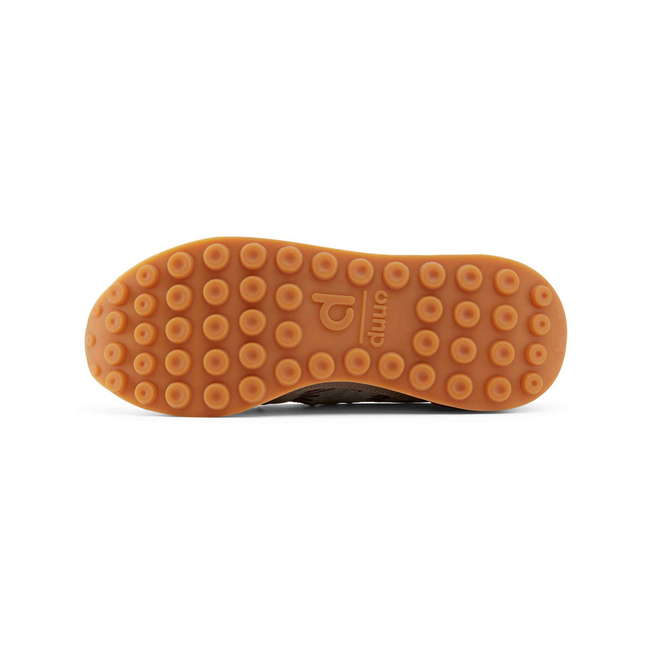 Duuo Zapatillas Grises Retro Con Cuña Y Detalles Rojos Mujer