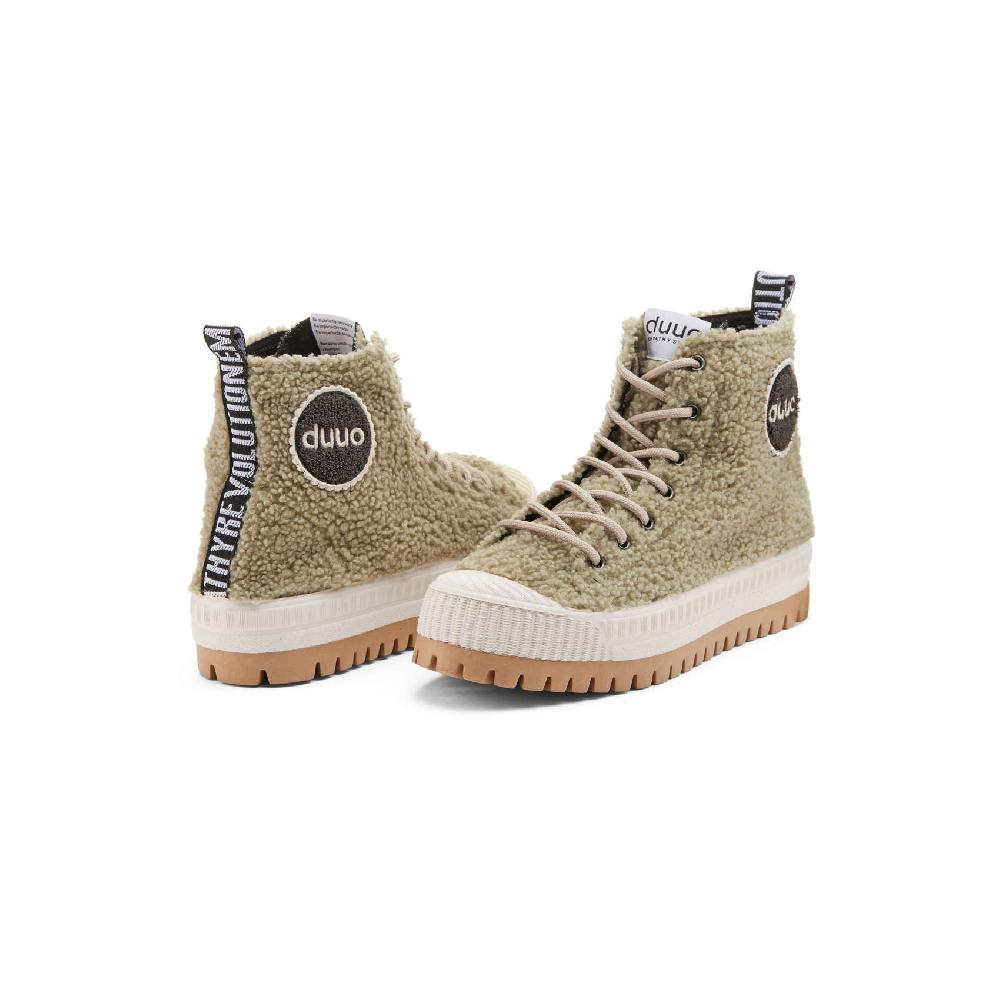 Duuo Zapatillas marrones con plataforma y borreguito mujer