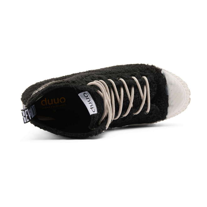 Duuo Zapatillas Negras Con Plataforma Y Borreguito Mujer