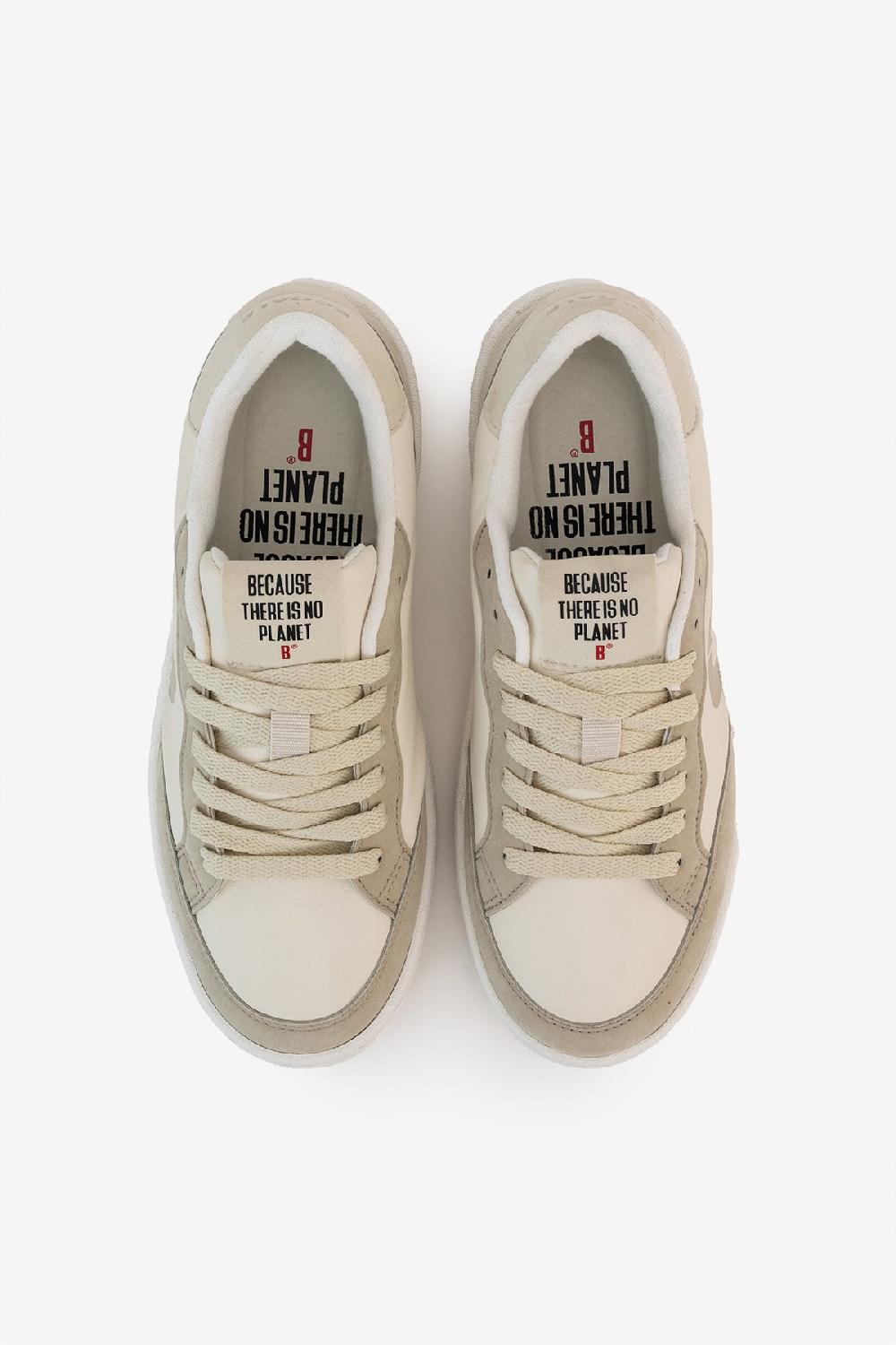 Ecoalf BEIGE DEIA VEGAN LEATHER TRAINERS