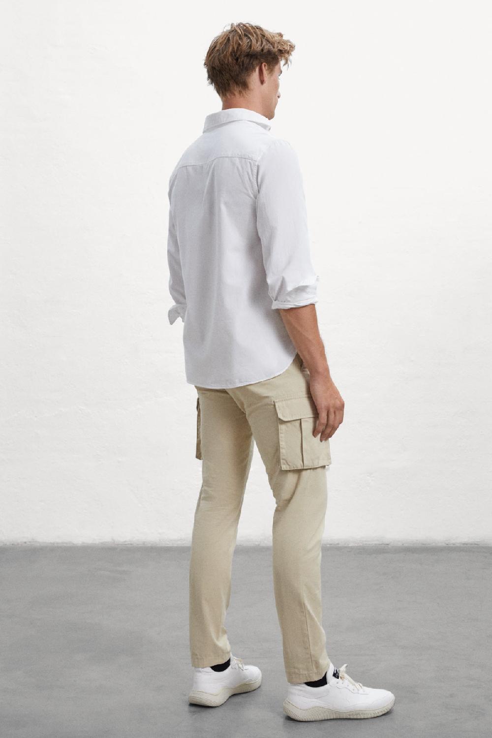 Ecoalf BEIGE GERI CARGO TROUSERS