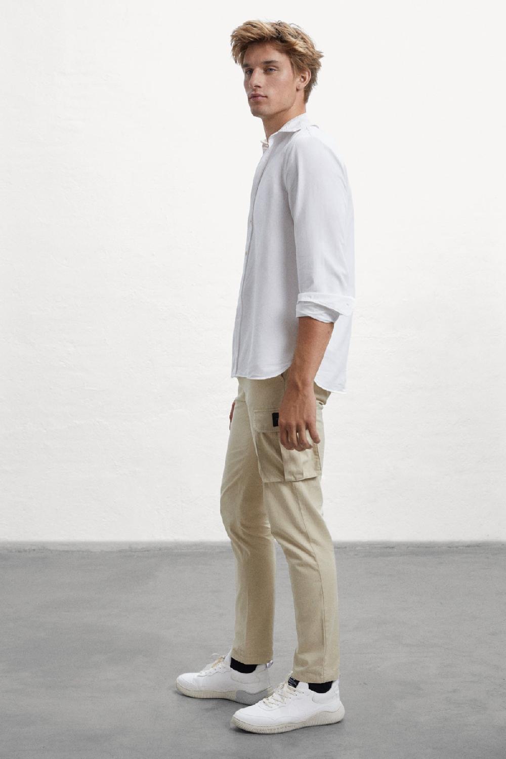Ecoalf BEIGE GERI CARGO TROUSERS