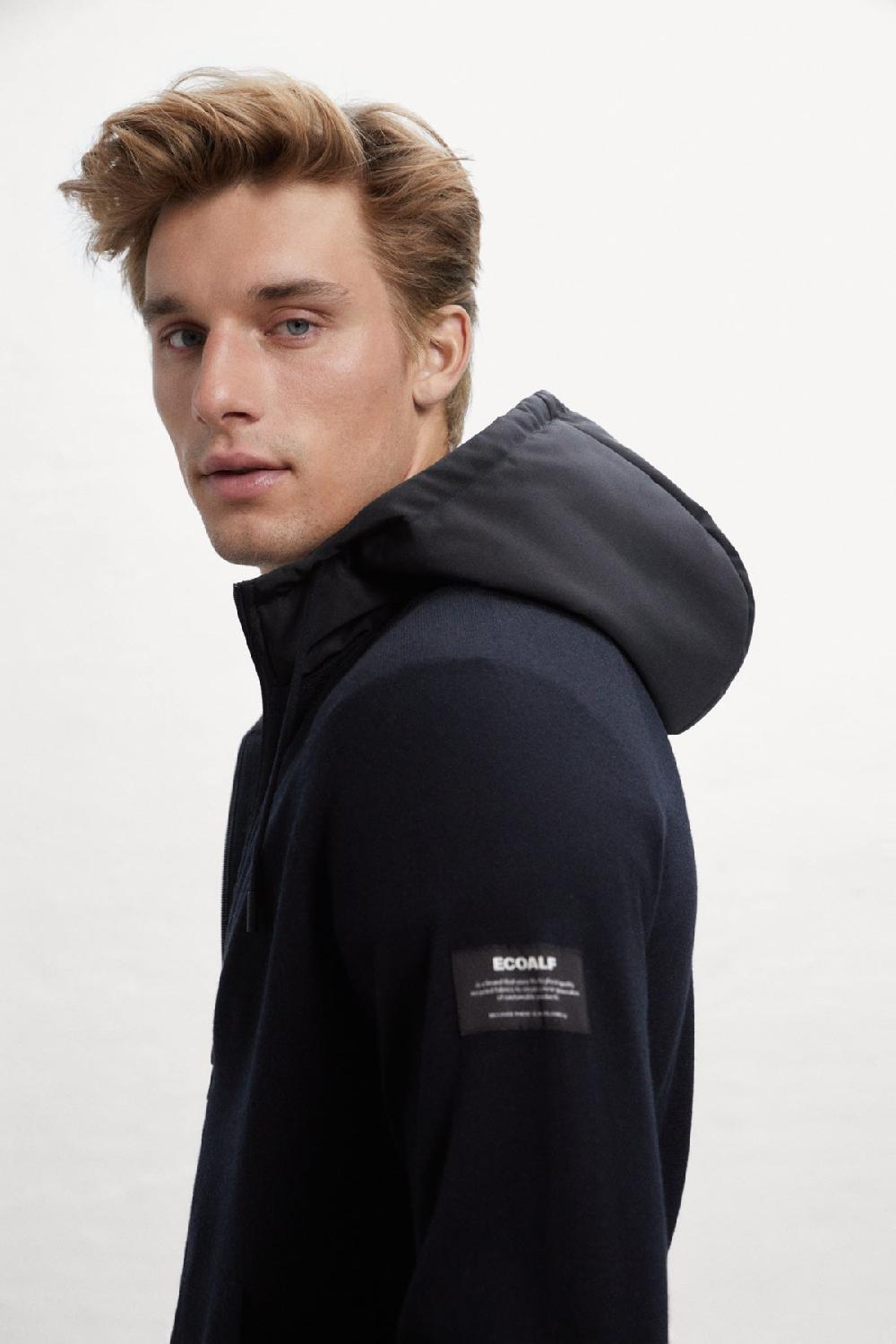 Ecoalf BLACK PERAL KNITTED JUMPER WITH HOOD