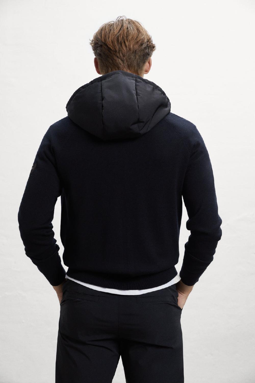 Ecoalf BLACK PERAL KNITTED JUMPER WITH HOOD