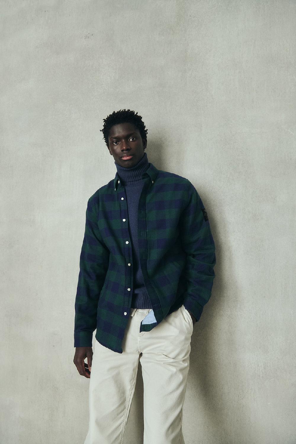 Ecoalf BLUE AND GREEN GASTON SHIRT