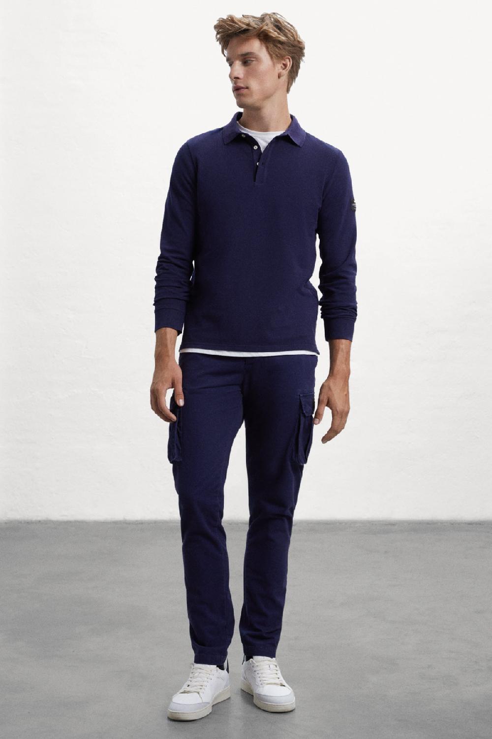 Ecoalf BLUE NEMA LONG-SLEEVED POLO SHIRT