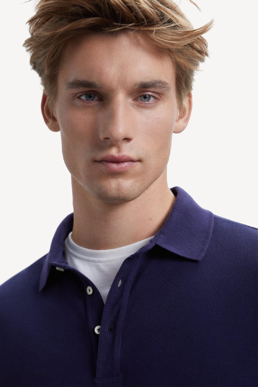 Ecoalf BLUE NEMA LONG-SLEEVED POLO SHIRT