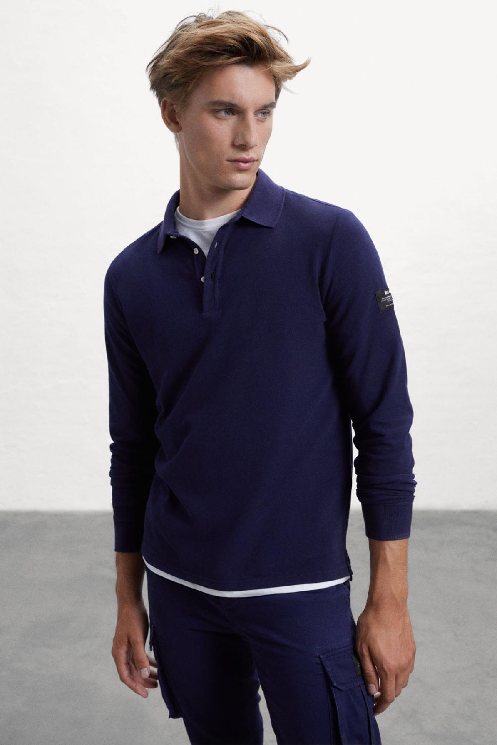 Ecoalf BLUE NEMA LONG-SLEEVED POLO SHIRT