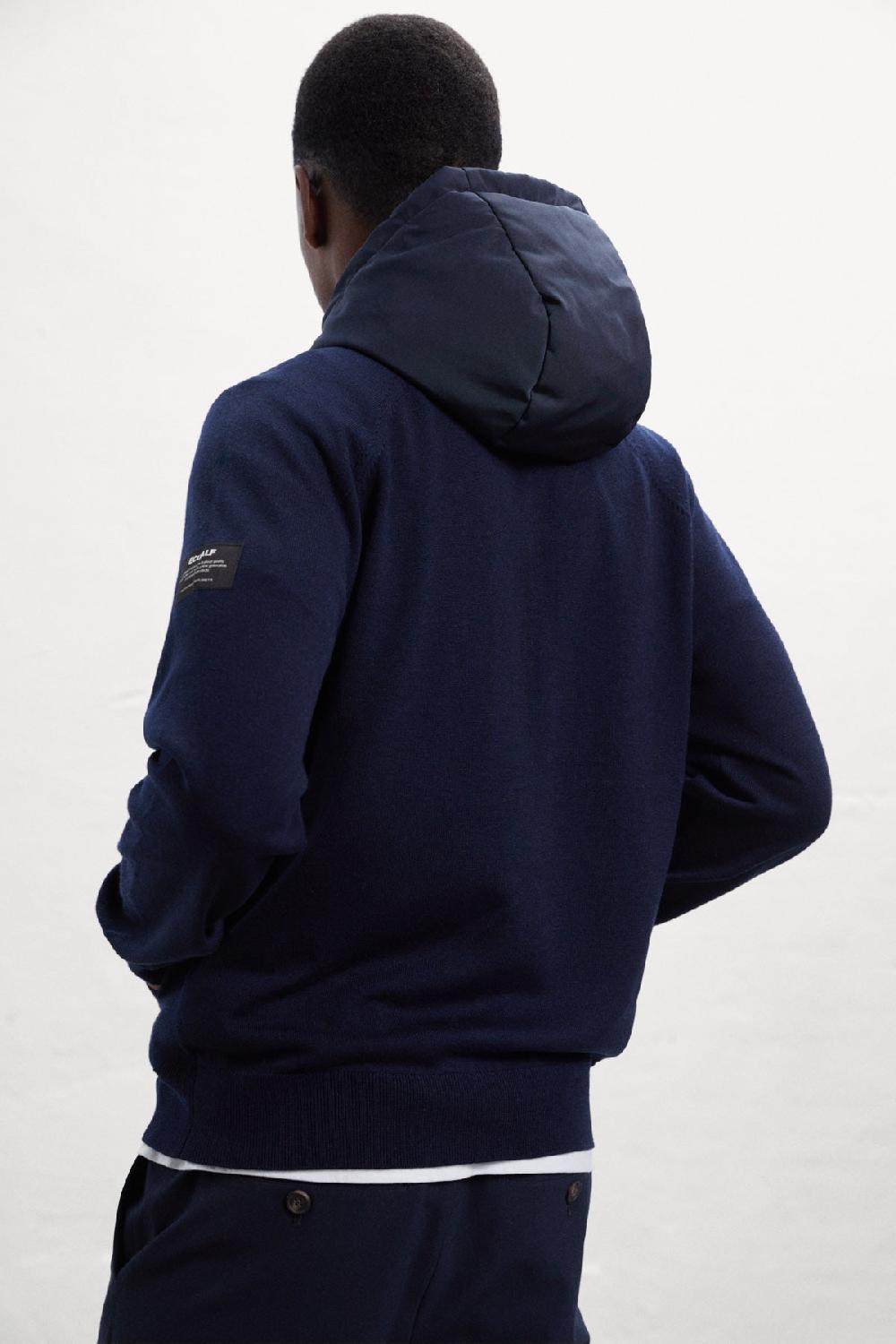 Ecoalf BLUE PERAL KNITTED JUMPER WITH HOOD