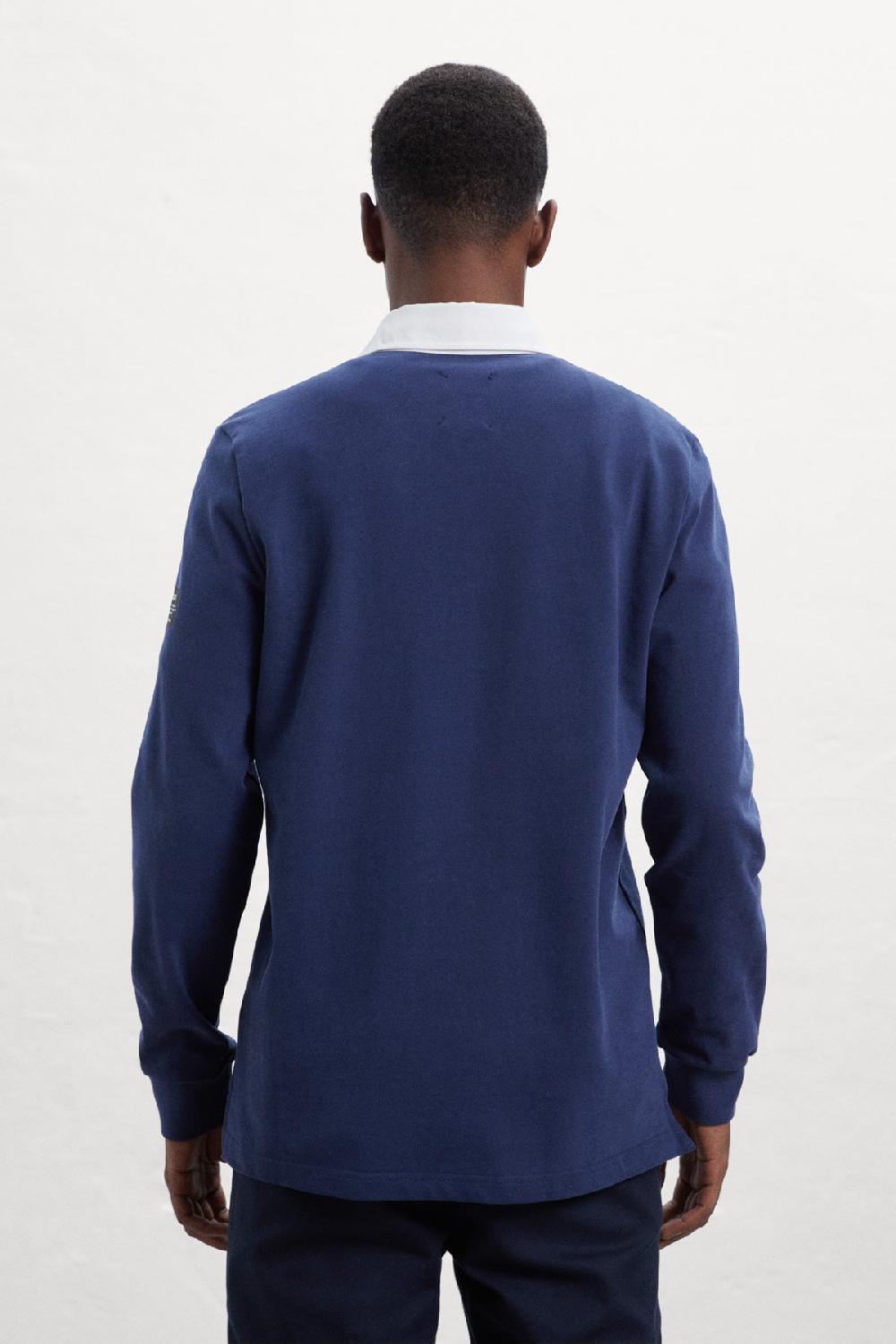 Ecoalf BLUE PERI LONG-SLEEVED POLO SHIRT