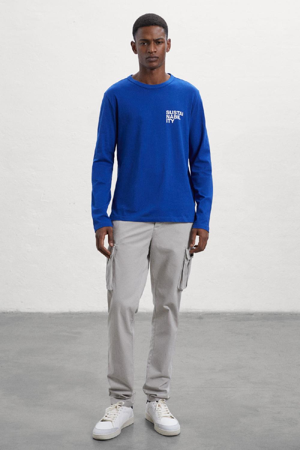 Ecoalf BLUE SUSTAN LONG-SLEEVED T-SHIRT