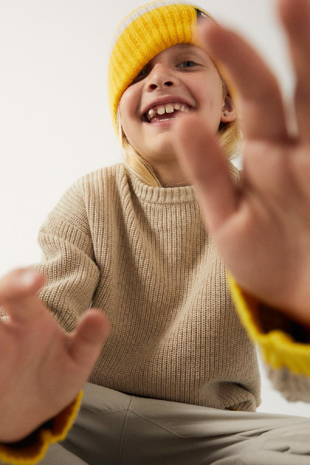 Ecoalf BROWN FLOWER KNITTED JUMPER