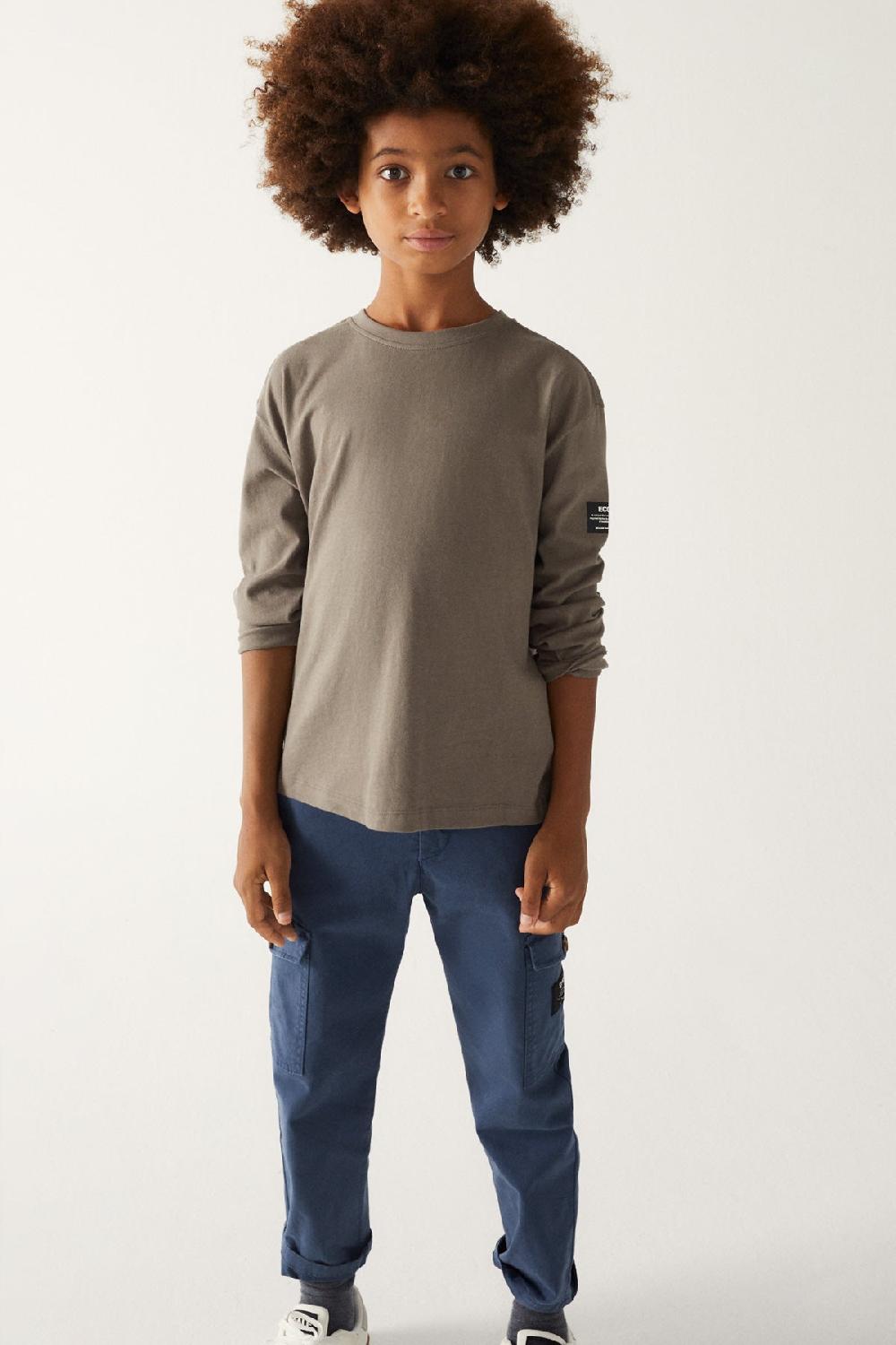 Ecoalf BROWN WALNUT LONG-SLEEVED T-SHIRT