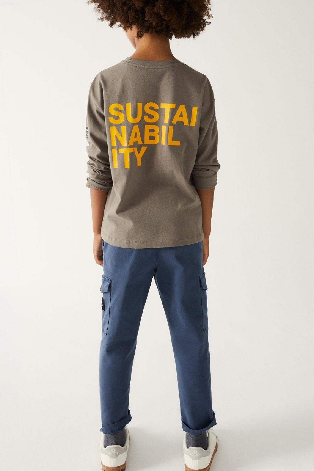 Ecoalf BROWN WALNUT LONG-SLEEVED T-SHIRT