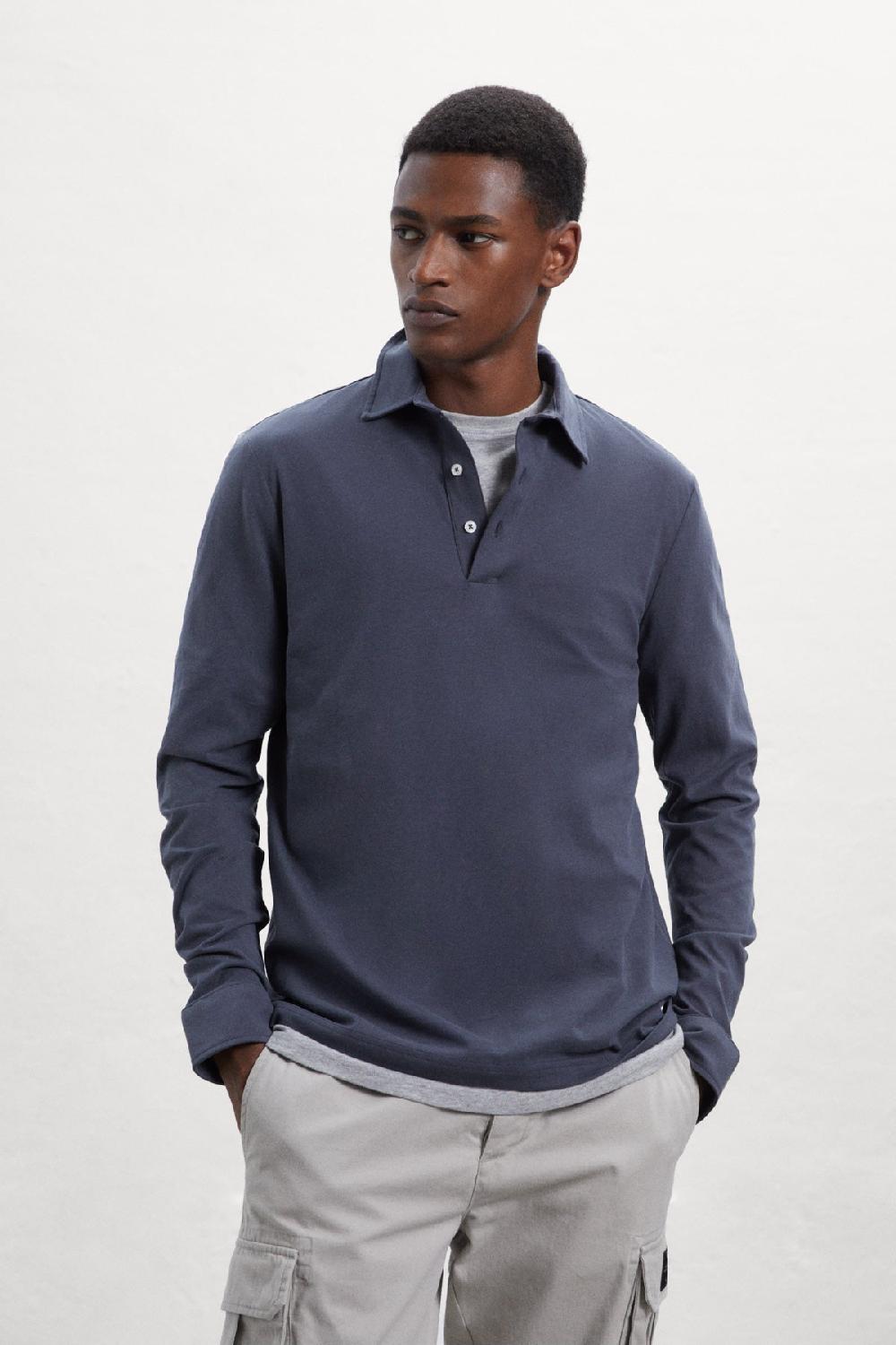 Ecoalf CAVIAR NICO LONG-SLEEVED POLO SHIRT