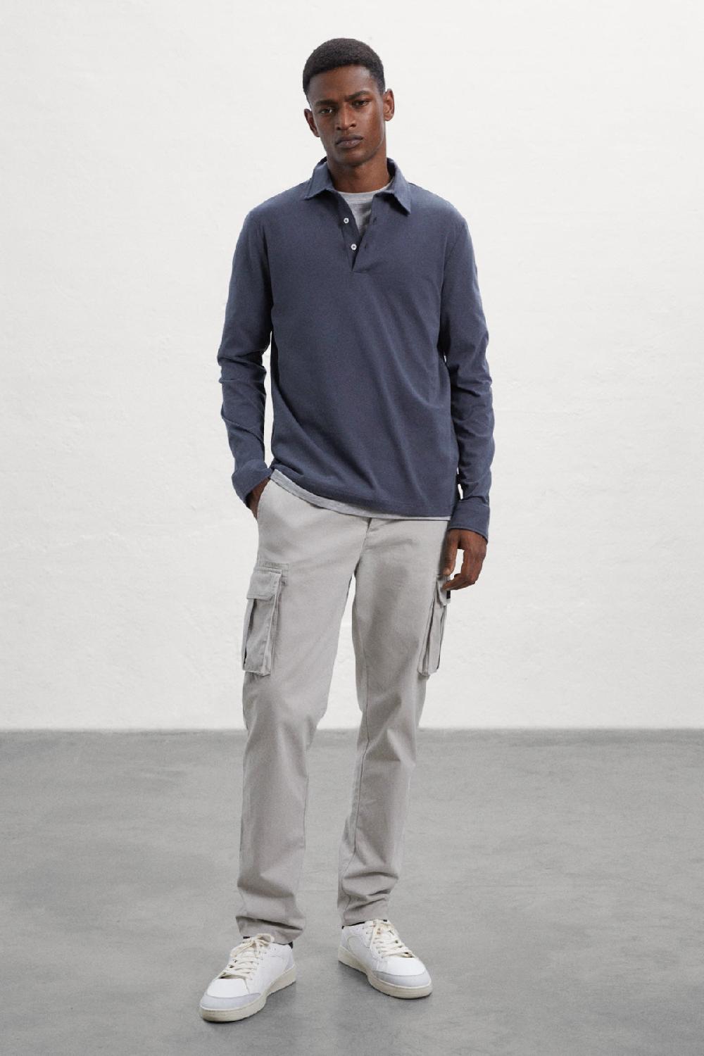 Ecoalf CAVIAR NICO LONG-SLEEVED POLO SHIRT