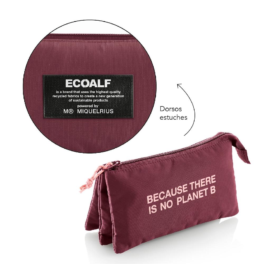 Ecoalf DARK BURGUNDY 3-Compartment Pencil Case