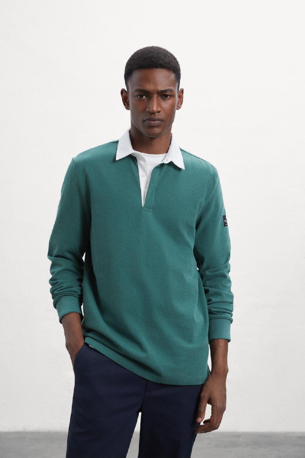 Ecoalf GREEN PERI LONG-SLEEVED POLO SHIRT