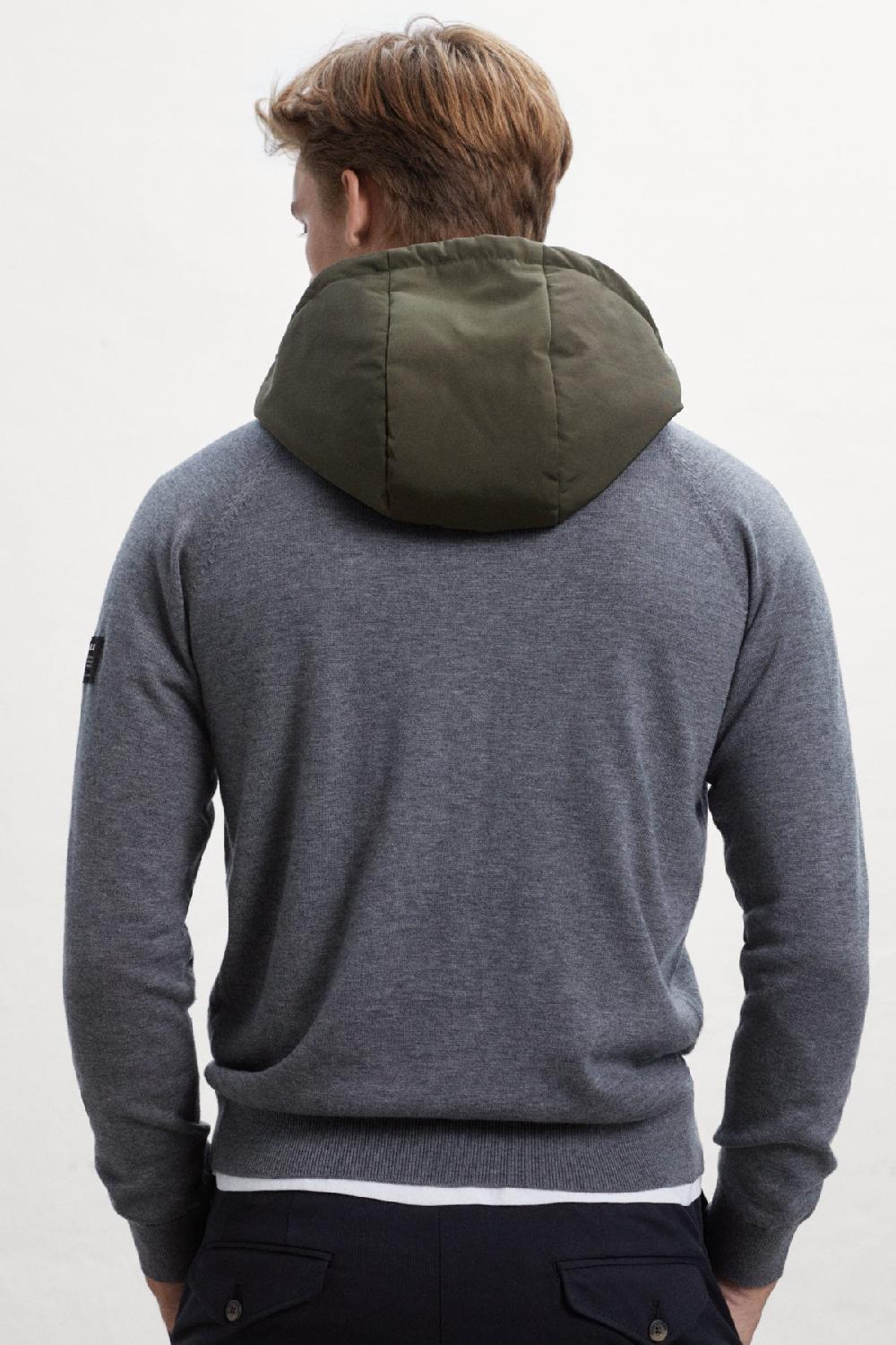 Ecoalf GREY PERAL KNITTED JUMPER WITH HOOD