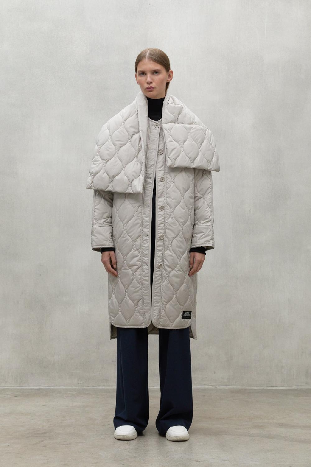 Ecoalf LIGHT BEIGE LEZNA COAT WITH BAND