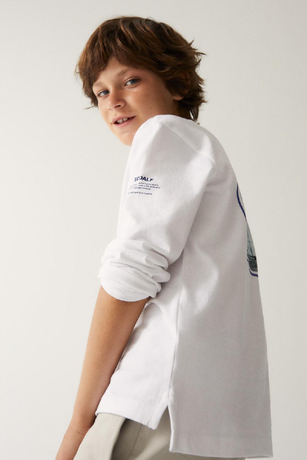 Ecoalf WHITE TIERRA LONG-SLEEVED T-SHIRT