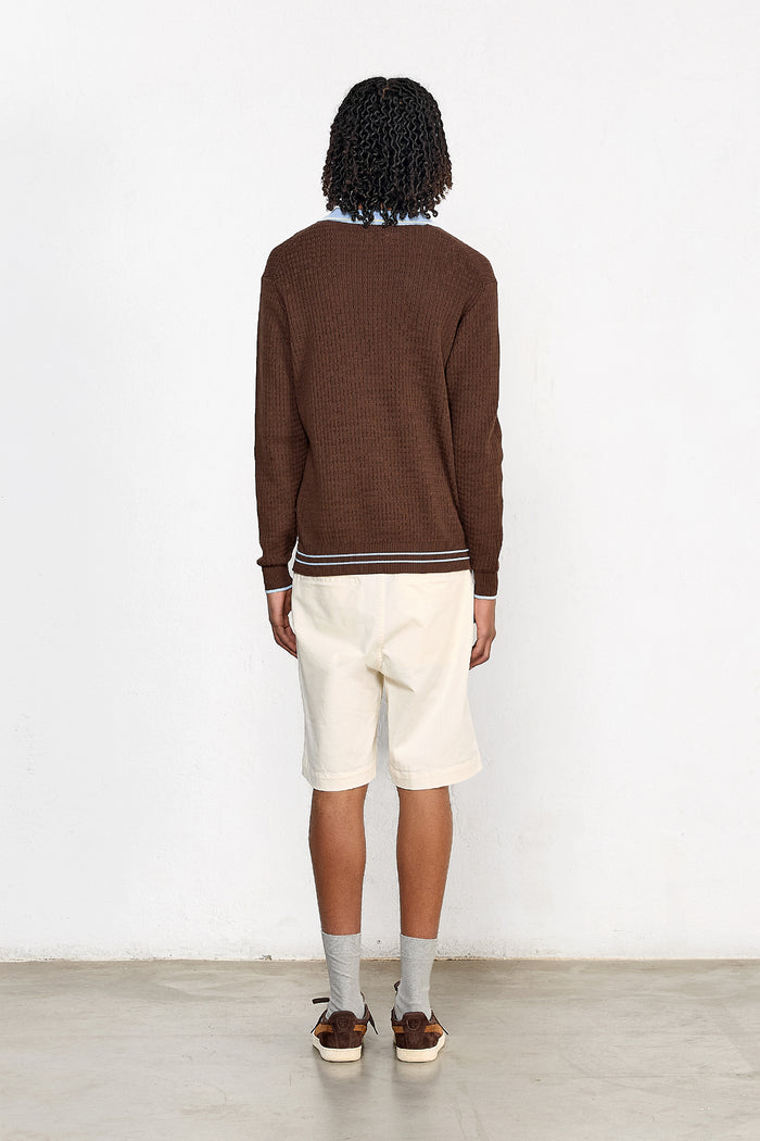 Edmmond Studios KNITTED POLO CHOCOLATE