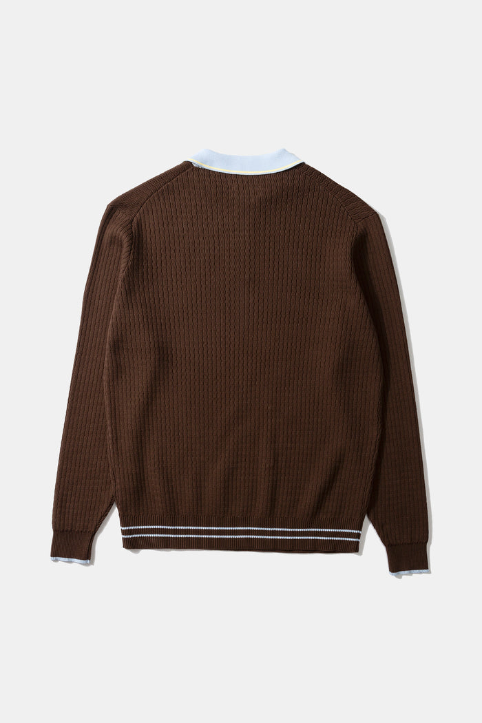Edmmond Studios KNITTED POLO CHOCOLATE
