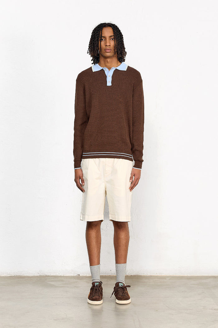Edmmond Studios KNITTED POLO CHOCOLATE