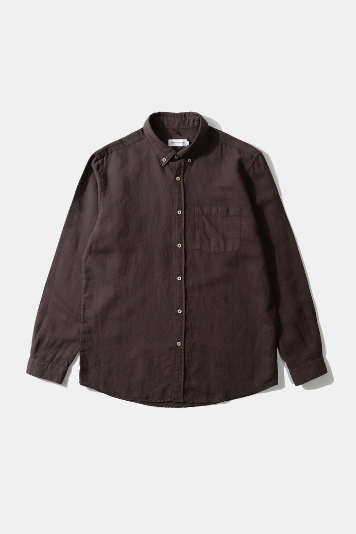 Edmmond studios LINEN SHIRT CHOCOLATE