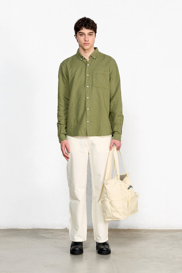 Edmmond Studios LINEN SHIRT KHAKI