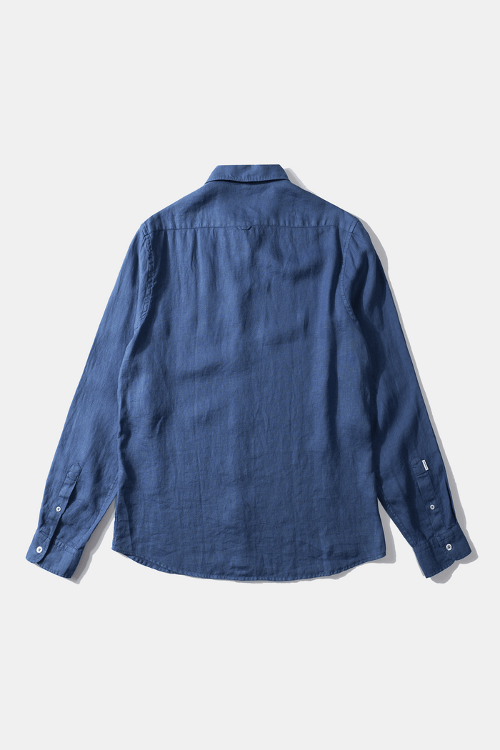 Edmmond Studios LINEN SHIRT PLAIN BLUE