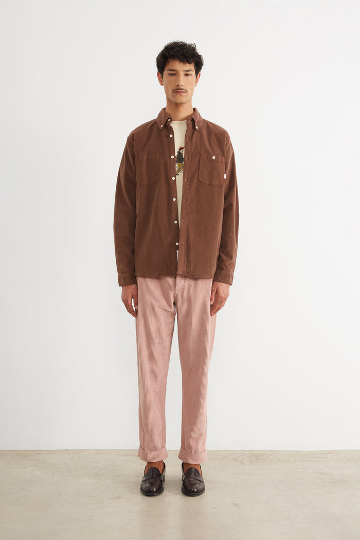 Edmmond Studios MICROCORD SHIRT CHOCOLATE