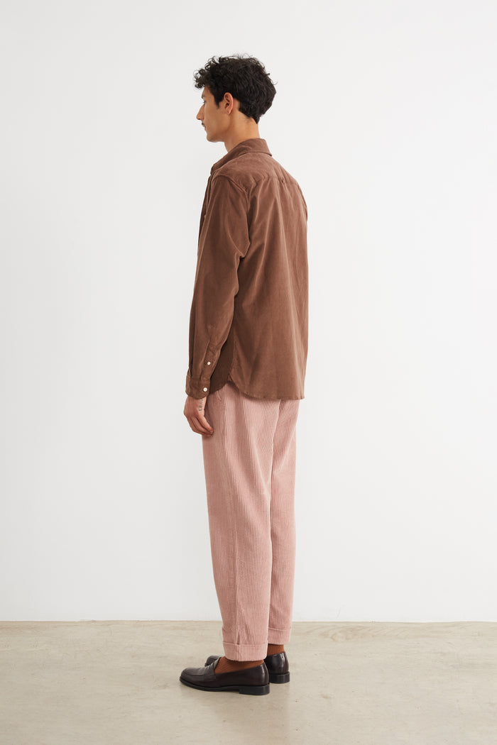 Edmmond Studios MICROCORD SHIRT CHOCOLATE