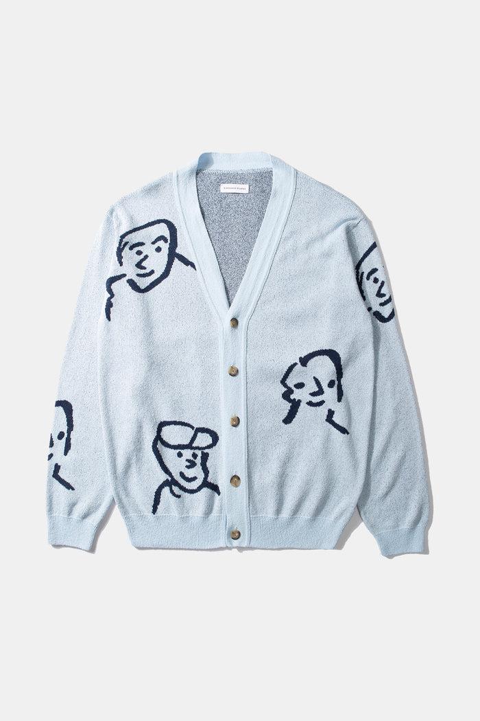 Edmmond studios PEOPLE CARDIGAN LIGHT BLUE