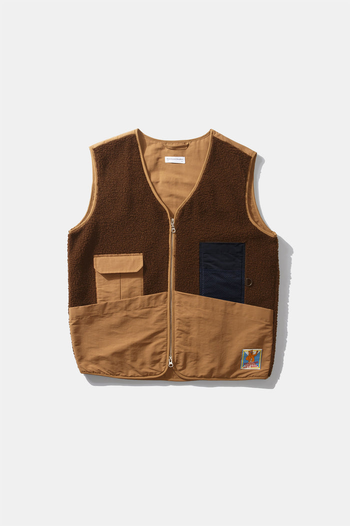 Edmmond studios SHEARLING VEST CHOCOLATE