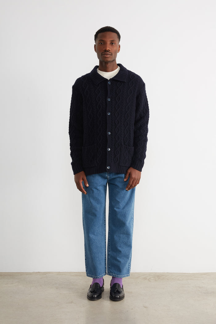 Edmmond Studios SHEPHERD CARDIGAN NAVY