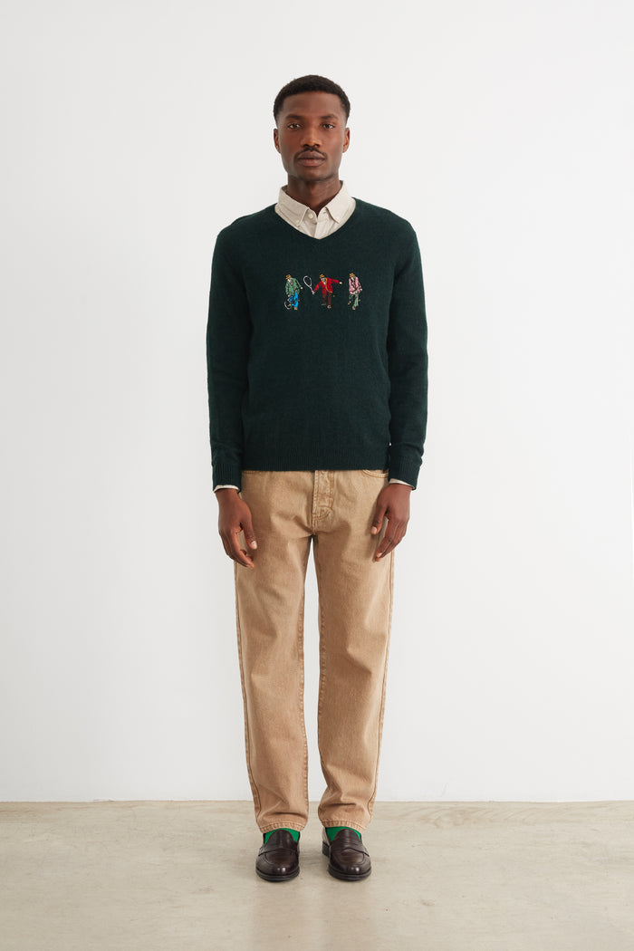 Edmmond Studios TENNIS SWEATER DARK GREEN