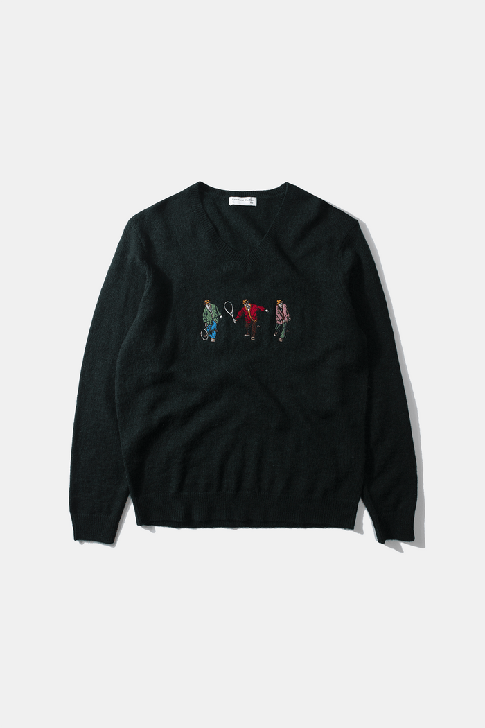 Edmmond studios TENNIS SWEATER DARK GREEN